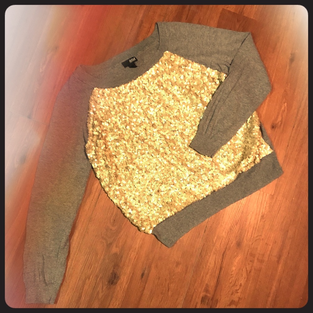Grey and gold sweater